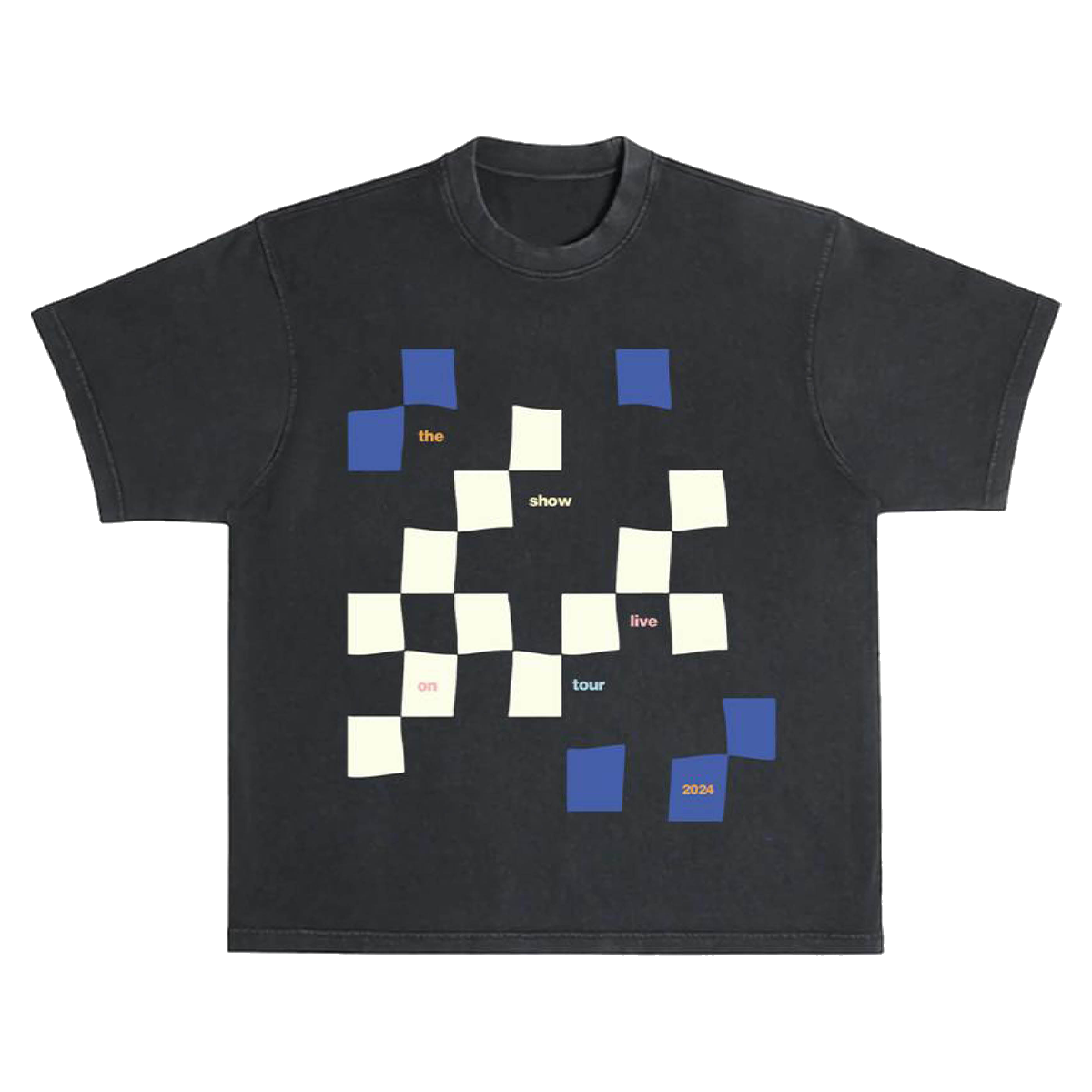 THE SHOW LIVE ON TOUR CHECKERED BLACK TEE