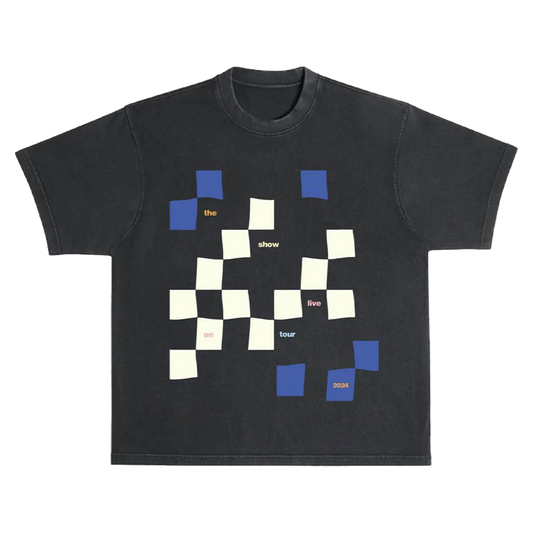 THE SHOW LIVE ON TOUR CHECKERED BLACK TEE