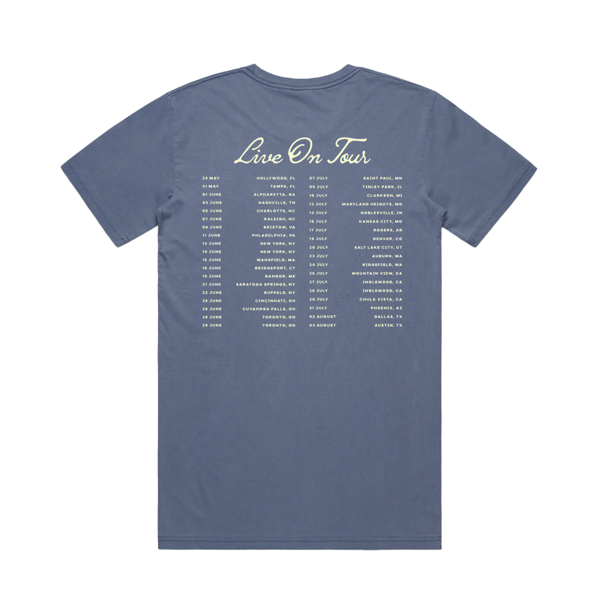 THE SHOW LIVE ON TOUR BLUE TEE