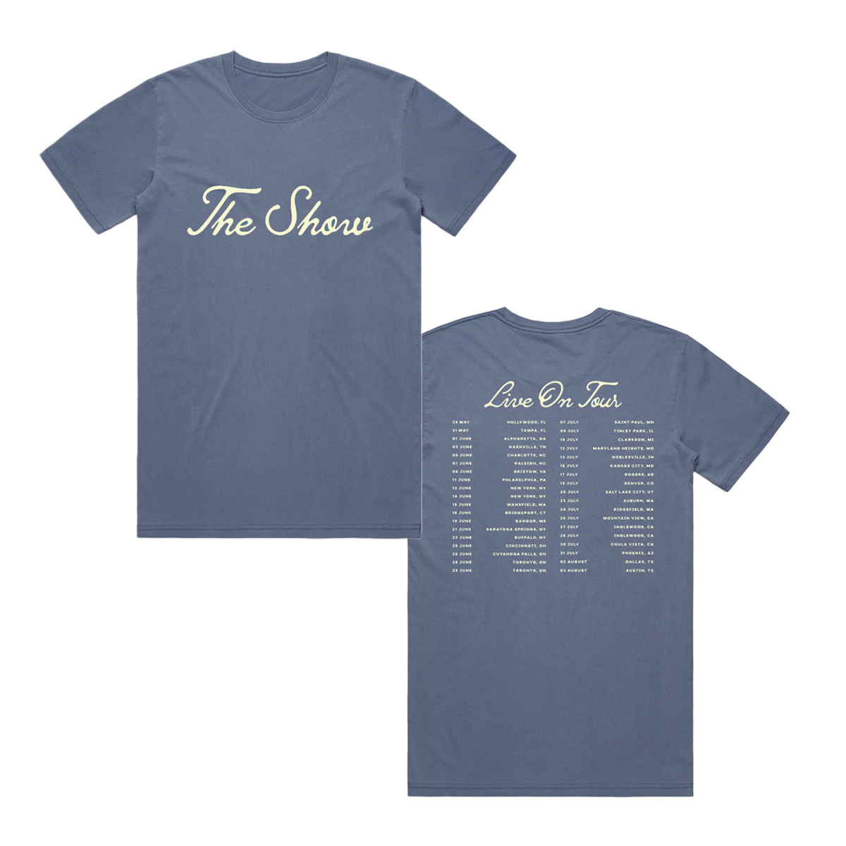 THE SHOW LIVE ON TOUR BLUE TEE